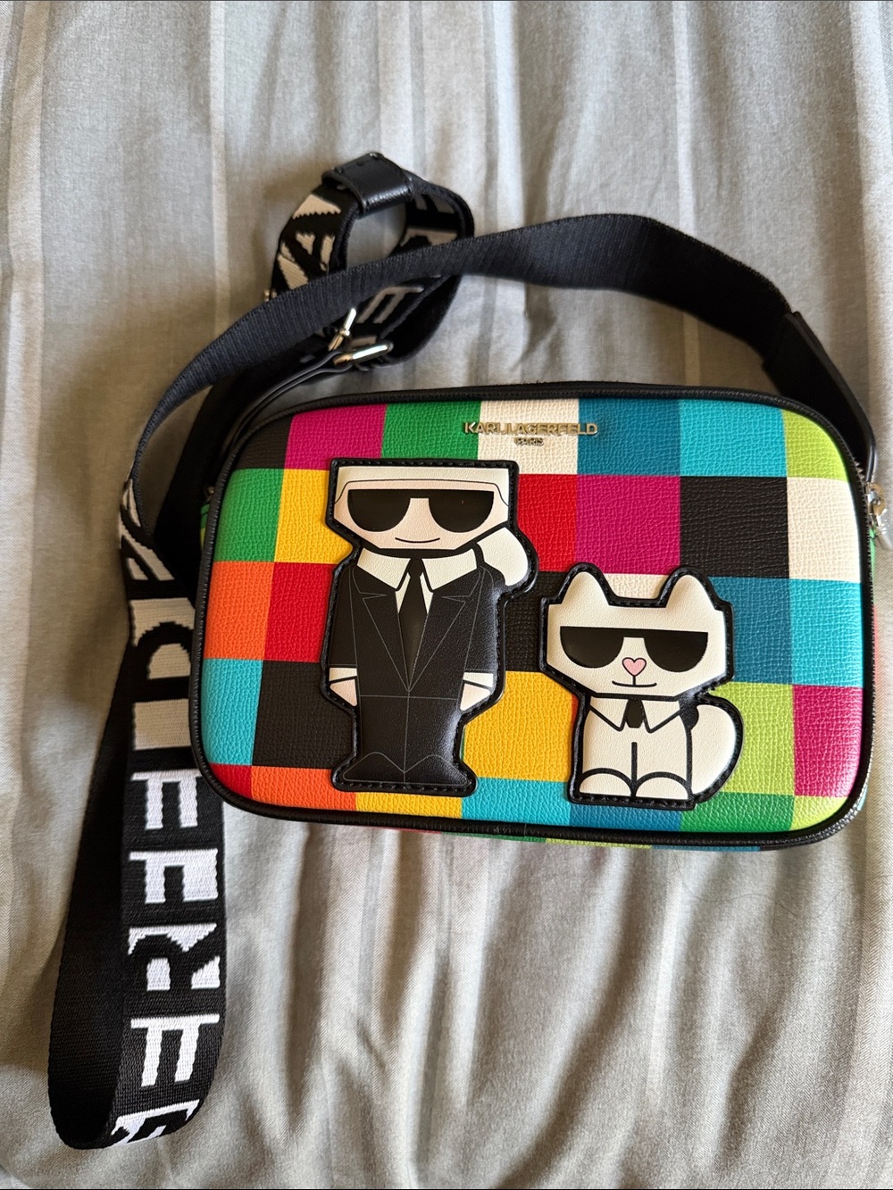 Karl Lagerfeld Multicolor Karl & Choupette Patch Crossbody Bag